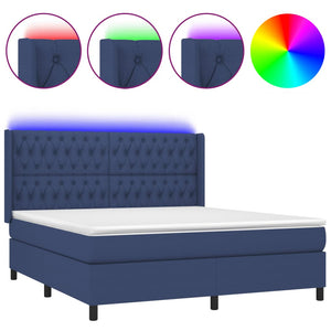 Letto a Molle con Materasso e LED Blu 180x200 cm in Tessutocod mxl 99334