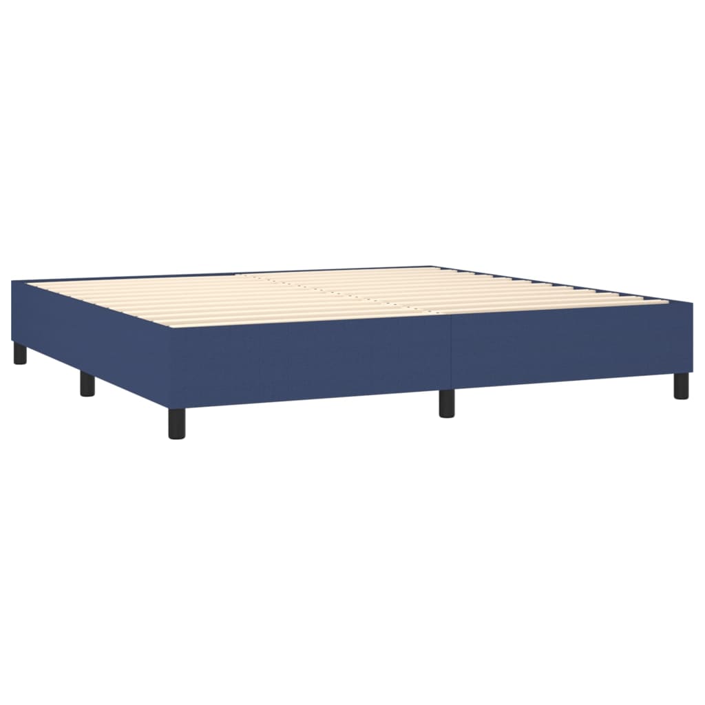 Letto a Molle Materasso e LED Blu 200x200cm in Tessuto 3138587