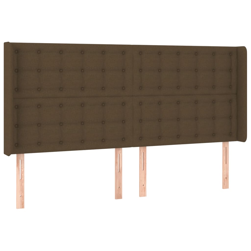 Letto a Molle Materasso e LED Marrone Scuro 160x200 cm Tessuto 3138648