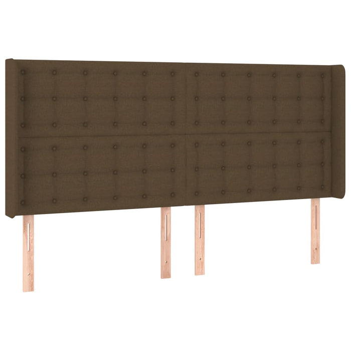 Letto a Molle Materasso e LED Marrone Scuro 160x200 cm Tessuto