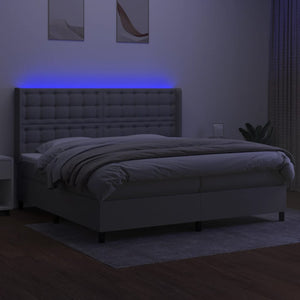 Letto a Molle Materasso e LED Grigio Chiaro 200x200 cm Tessuto 3138661