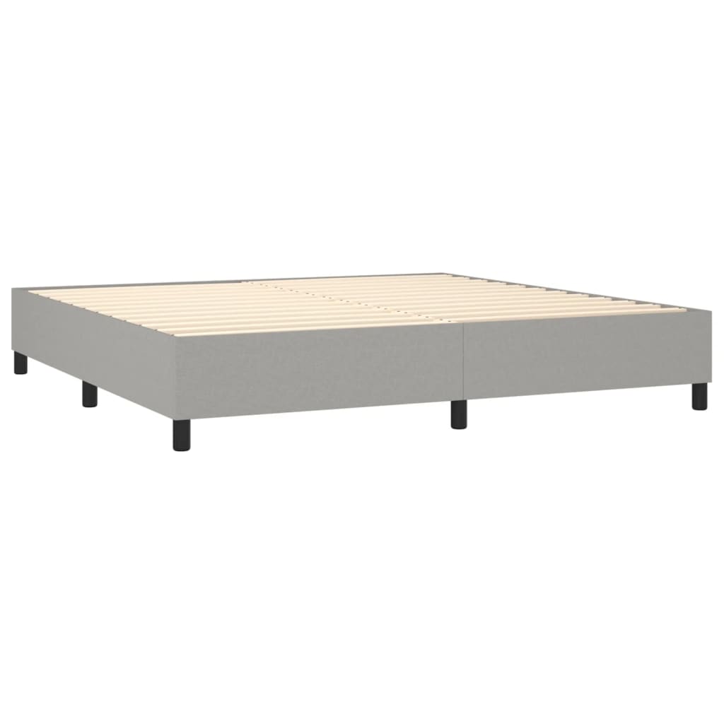 Letto a Molle Materasso e LED Grigio Chiaro 200x200 cm Tessuto 3138661