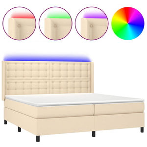 Letto a Molle Materasso e LED bianco 200x200cm in Tessuto cod mxl 59827
