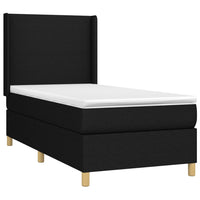 Letto a Molle con Materasso e LED Nero 80x200 cm in Tessuto 3138671