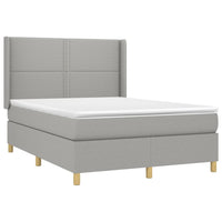 Letto a Molle Materasso e LED Grigio Chiaro 140x190 cm Tessuto 3138789