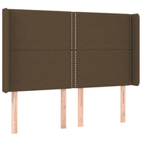 Letto a Molle Materasso e LED MarroneScuro 140x190cm in Tessuto 3138792