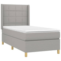 Letto a Molle Materasso e LED Grigio Chiaro 80x200 cm Tessuto 3138829
