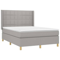 Letto a Molle Materasso e LED Grigio Chiaro 140x190 cm Tessuto 3138869