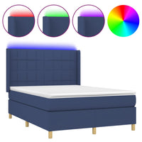 Letto a Molle con Materasso e LED Blu 140x190 cm in Tessutocod mxl 99362