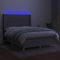 Letto a Molle Materasso e LED Grigio Chiaro 140x200 cm Tessutocod mxl 99361