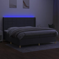 Letto a Molle Materasso e LED Grigio Scuro 200x200cm in Tessuto 3138902