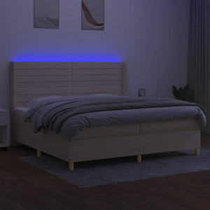 Letto a Molle Materasso e LED bianco 200x200cm in Tessuto cod mxl 61261