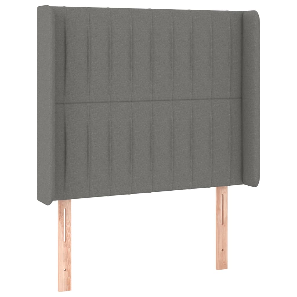 Letto a Molle Materasso e LED Grigio Scuro 100x200cm in Tessuto 3139014