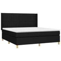 Letto a Molle con Materasso e LED Nero 160x200 cm in Tessuto 3139047