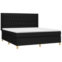 Letto a Molle con Materasso e LED Nero 180x200cm in Tessuto 3139135