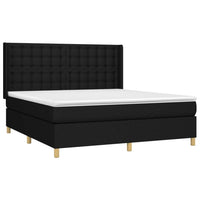 Letto a Molle con Materasso e LED Nero 160x200 cm in Tessuto 3139207