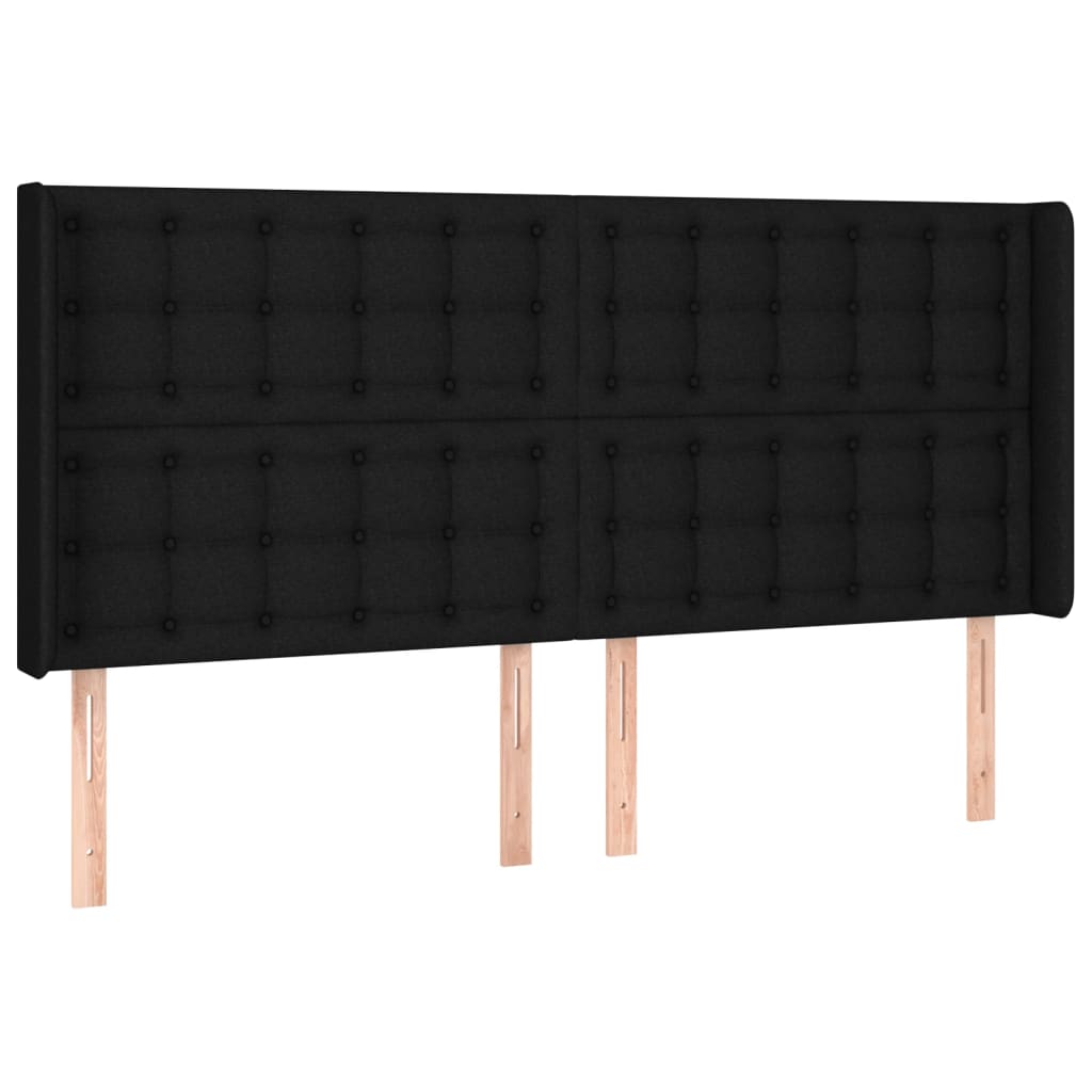 Letto a Molle con Materasso e LED Nero 160x200 cm in Tessuto 3139207