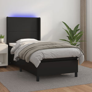 Giroletto a Molle con Materasso e LED-Struttura Letto Nero 80x200 cm Similpelle 964560