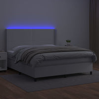 Giroletto Molle con Materasso e LED Bianco 160x200cm Similpellecod mxl 99398