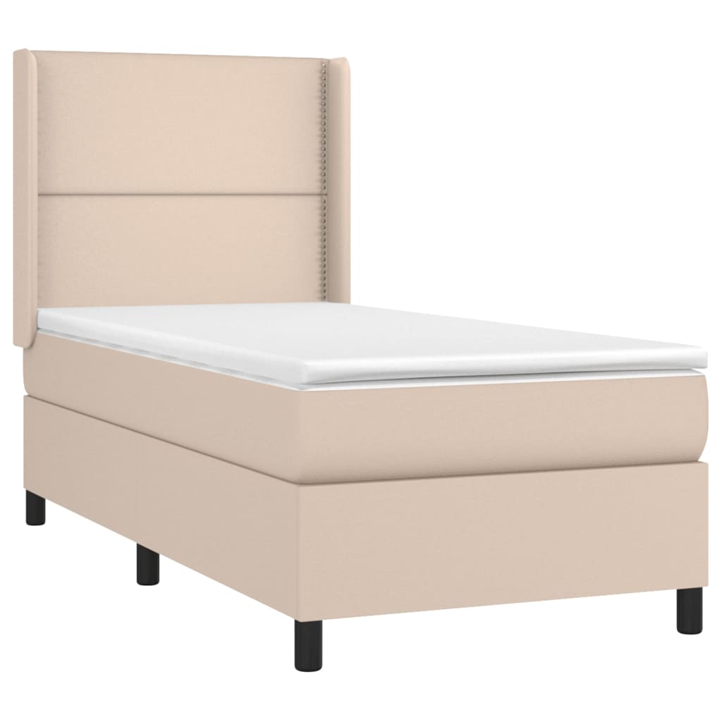 Giroletto Molle Materasso e LED Cappuccino 90x190 cm Similpelle 3139300