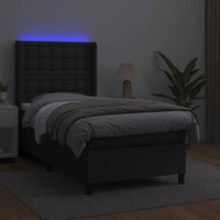 Giroletto a Molle con Materasso e LED-Struttura Letto Nero 80x200 cm Similpelle 871256
