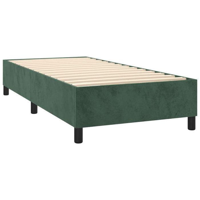 Letto a Molle con Materasso e LED Verde Scuro 80x200cm Velluto 3139472