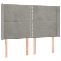 Letto a Molle Materasso e LED Grigio Chiaro 140x190 cm Velluto 3139499