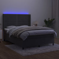 Letto a Molle con Materasso e LED Grigio Scuro 140x190 cmcod mxl 75437