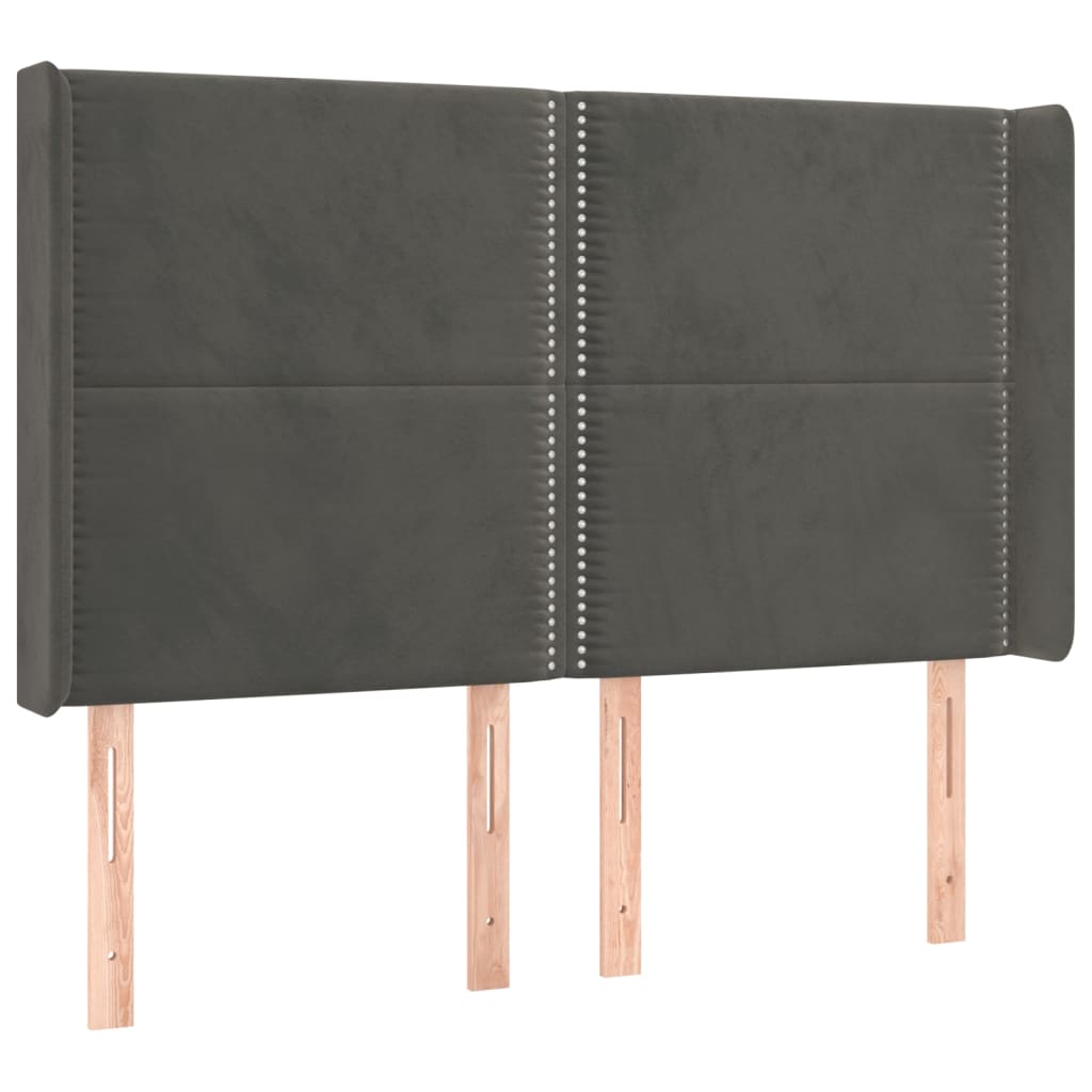 Letto a Molle con Materasso e LED Grigio Scuro 140x200 cm 3139506