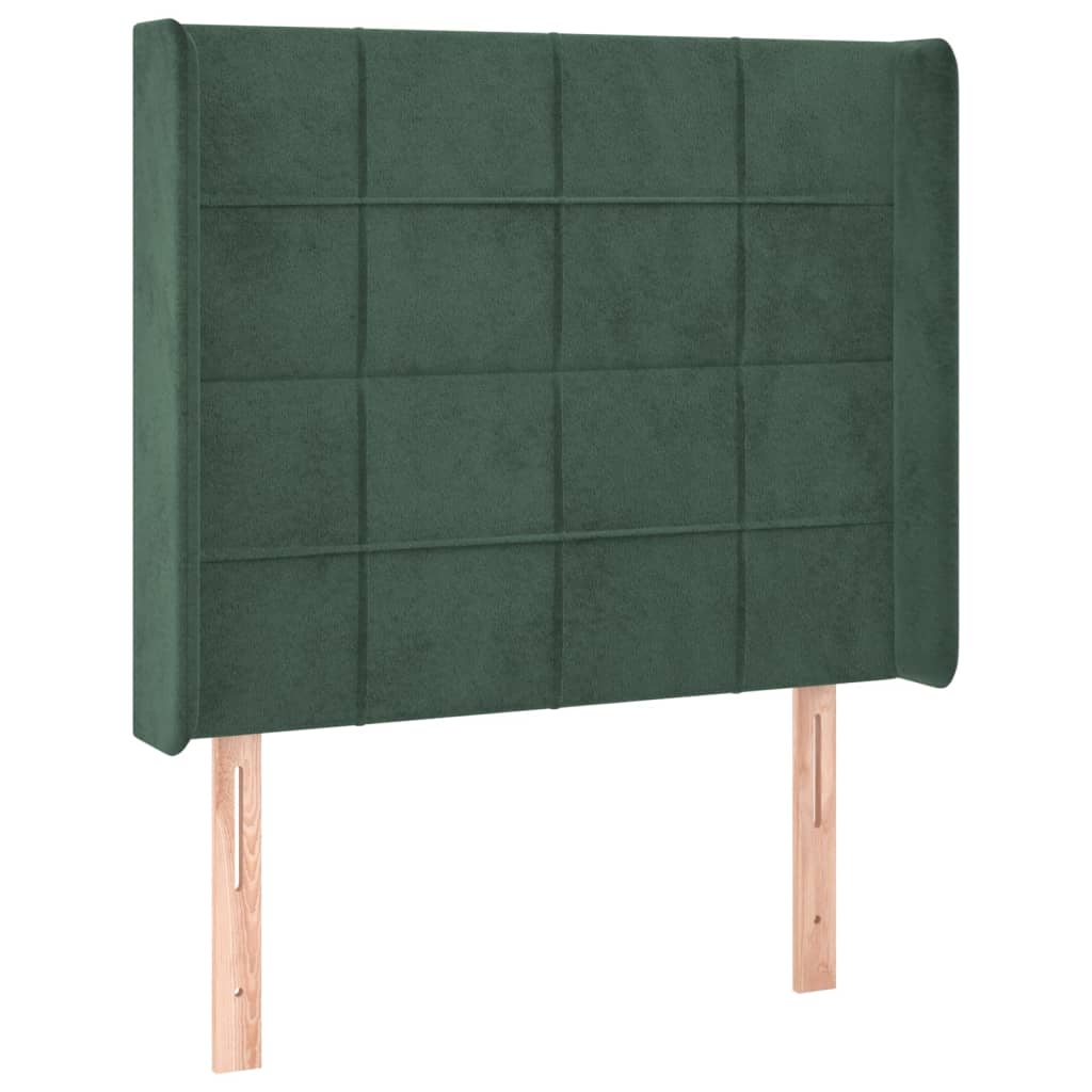 Letto a Molle con Materasso e LED Verde Scuro 80x200cm Velluto 3139532