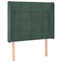 Letto a Molle con Materasso e LED Verde Scuro 80x200cm Velluto 3139532