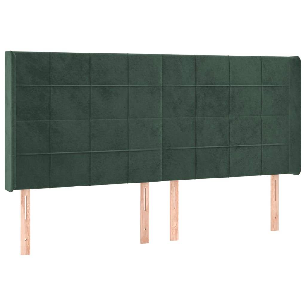 Letto a Molle con Materasso e LED Verde Scuro 200x200cm Velluto cod mxl 64099