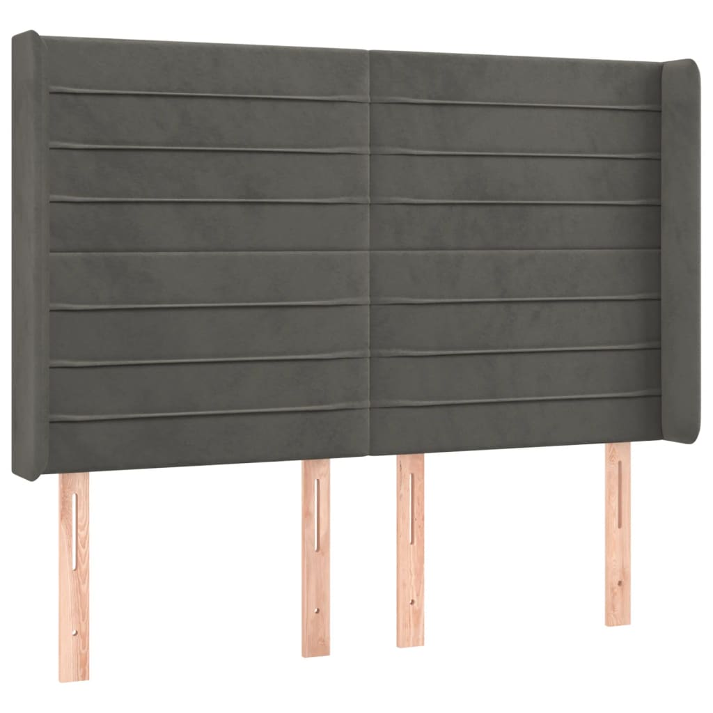 Letto a Molle con Materasso e LED Grigio Scuro 140x190 cm