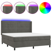 Letto a Molle con Materasso e LED Grigio Scuro 180x200 cmcod mxl 75455