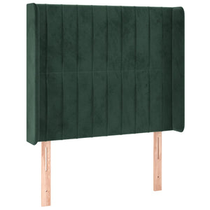 Letto a Molle con Materasso e LED Verde Scuro 80x200cm Velluto 3139652