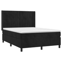 Letto a Molle con Materasso e LED Nero 140x190 cm in Velluto 3139681