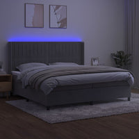 Letto a Molle Materasso e LED Grigio Chiaro 200x200 cm Velluto cod mxl 61669
