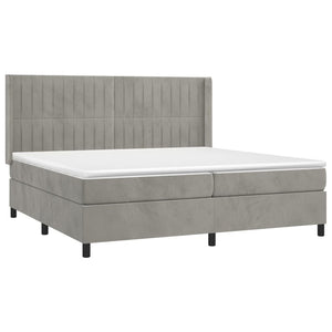 Letto a Molle Materasso e LED Grigio Chiaro 200x200 cm Velluto cod mxl 61669