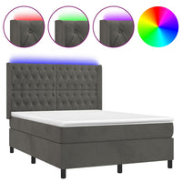 Letto a Molle con Materasso e LED Grigio Scuro 140x190 cmcod mxl 99463