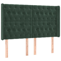 Letto a Molle con Materasso e LED Verde Scuro 140x200cm Velluto 3139748