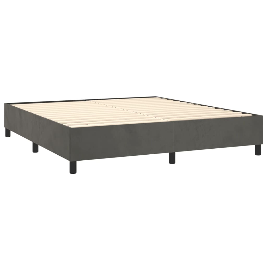 Letto a Molle con Materasso e LED Grigio Scuro 180x200 cm 3139818