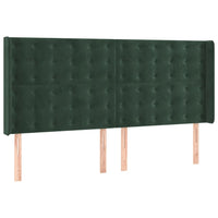 Letto a Molle con Materasso e LED Verde Scuro 200x200cm Velluto 3139826