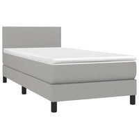 Letto a Molle Materasso e LED Grigio Chiaro 80x200 cm Tessuto 3132949