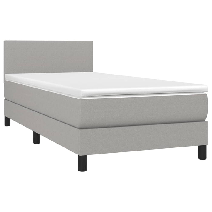 Letto a Molle Materasso e LED Grigio Chiaro 80x200 cm Tessuto 3132949