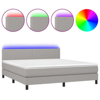 Letto a Molle Materasso e LED Grigio Chiaro 180x200 cm Tessutocod mxl 74781