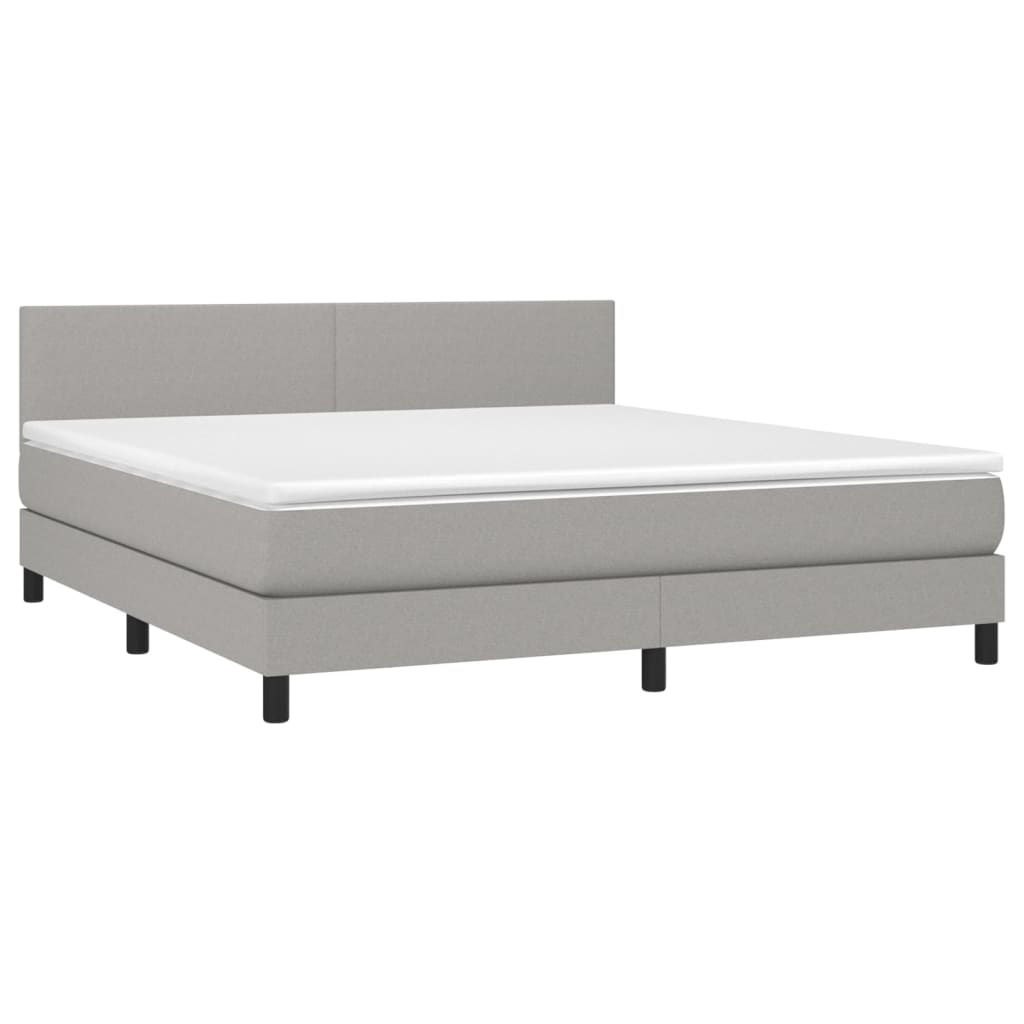 Letto a Molle Materasso e LED Grigio Chiaro 180x200 cm Tessutocod mxl 74781