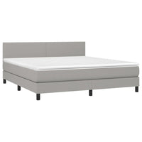 Letto a Molle Materasso e LED Grigio Chiaro 180x200 cm Tessutocod mxl 74781