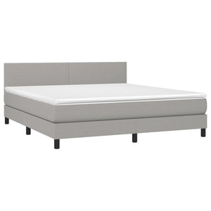 Letto a Molle Materasso e LED Grigio Chiaro 180x200 cm Tessutocod mxl 74781