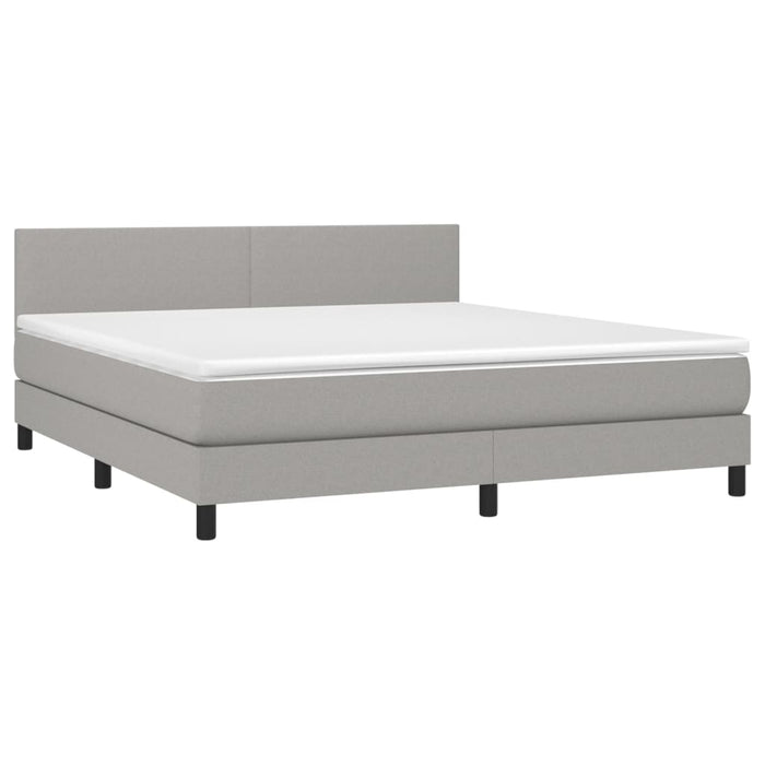 Letto a Molle Materasso e LED Grigio Chiaro 180x200 cm Tessutocod mxl 74781