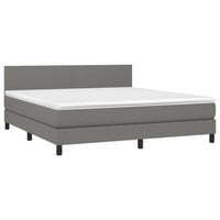 Letto a Molle Materasso e LED Grigio Scuro 180x200cm in Tessuto 3133014